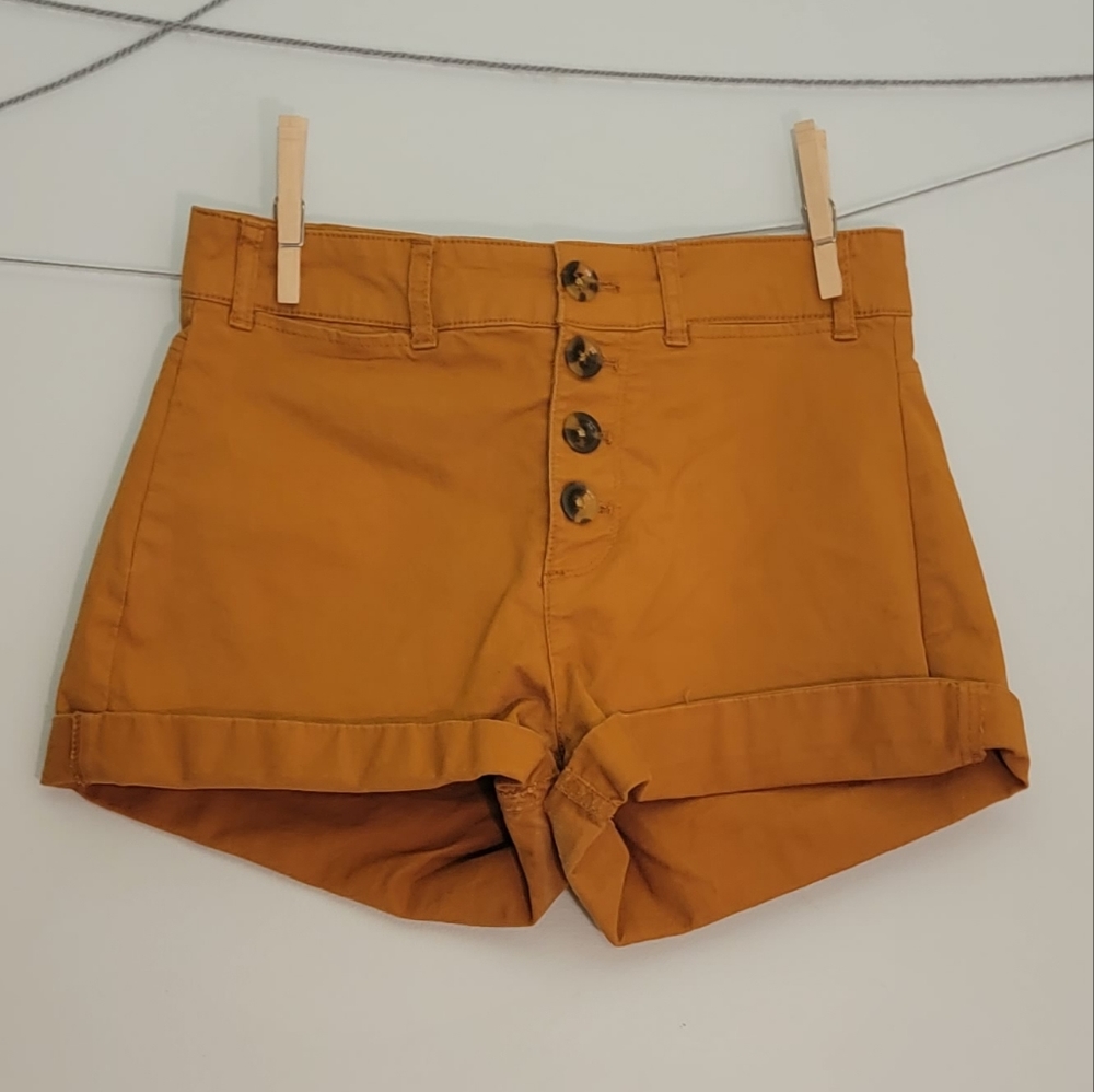 Mustard Yellow Old Navy High-waisted Shorts Womens Size 0